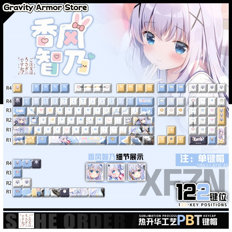 При заказе Кролик? Kafū Chino  – обзор и цена Keycap Artisan Anime